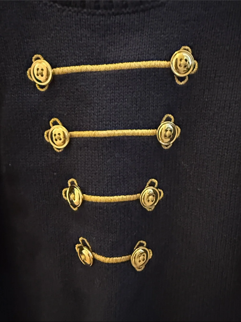 Gymboree Navy Sweater with Gold Military-Style Buttons